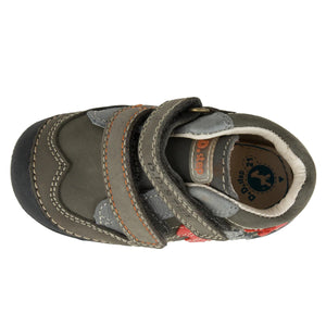 D.D. Step toddler boy shoes brown and grey with numbers size US 4-8 (015-103)