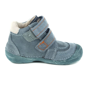 D.D. Step Toddler Boy Shoes Light Blue With Star - Supportive Leather From Europe Kids Orthopedic - shoekid.ca
