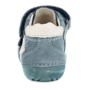 D.D. Step Toddler Boy Shoes Light Blue With Star - Supportive Leather From Europe Kids Orthopedic - shoekid.ca