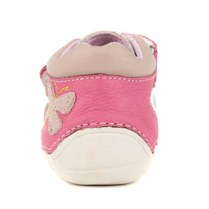 D.D. Step Toddler Girl Shoes White And Pink Butterfly Theme - Supportive Leather From Europe Kids Orthopedic - shoekid.ca