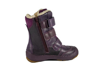 D.D. Step Little Kid Shoes/Winter Boots With Faux Fur Insulation Purple Star - Supportive Leather Shoes From Europe Kids Orthopedic - shoekid.ca