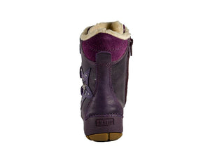 D.D. Step Little Kid Shoes/Winter Boots With Faux Fur Insulation Purple Star - Supportive Leather Shoes From Europe Kids Orthopedic - shoekid.ca