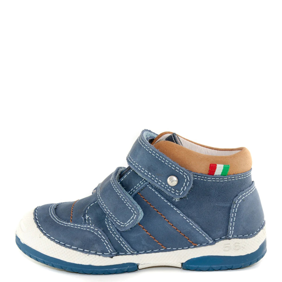 D.D. Step Toddler Boy Shoes Navy Blue With Brown Top - Supportive Leather From Europe Kids Orthopedic - shoekid.ca