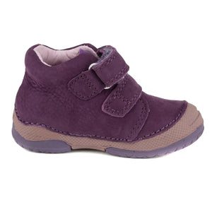 D.D. Step Toddler Girl Shoes Mauve With Flower - Supportive Leather From Europe Kids Orthopedic - shoekid.ca