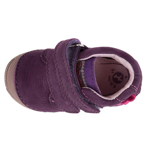 D.D. Step Toddler Girl Shoes Mauve With Flower - Supportive Leather From Europe Kids Orthopedic - shoekid.ca