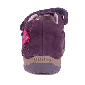 D.D. Step Toddler Girl Shoes Mauve With Flower - Supportive Leather From Europe Kids Orthopedic - shoekid.ca