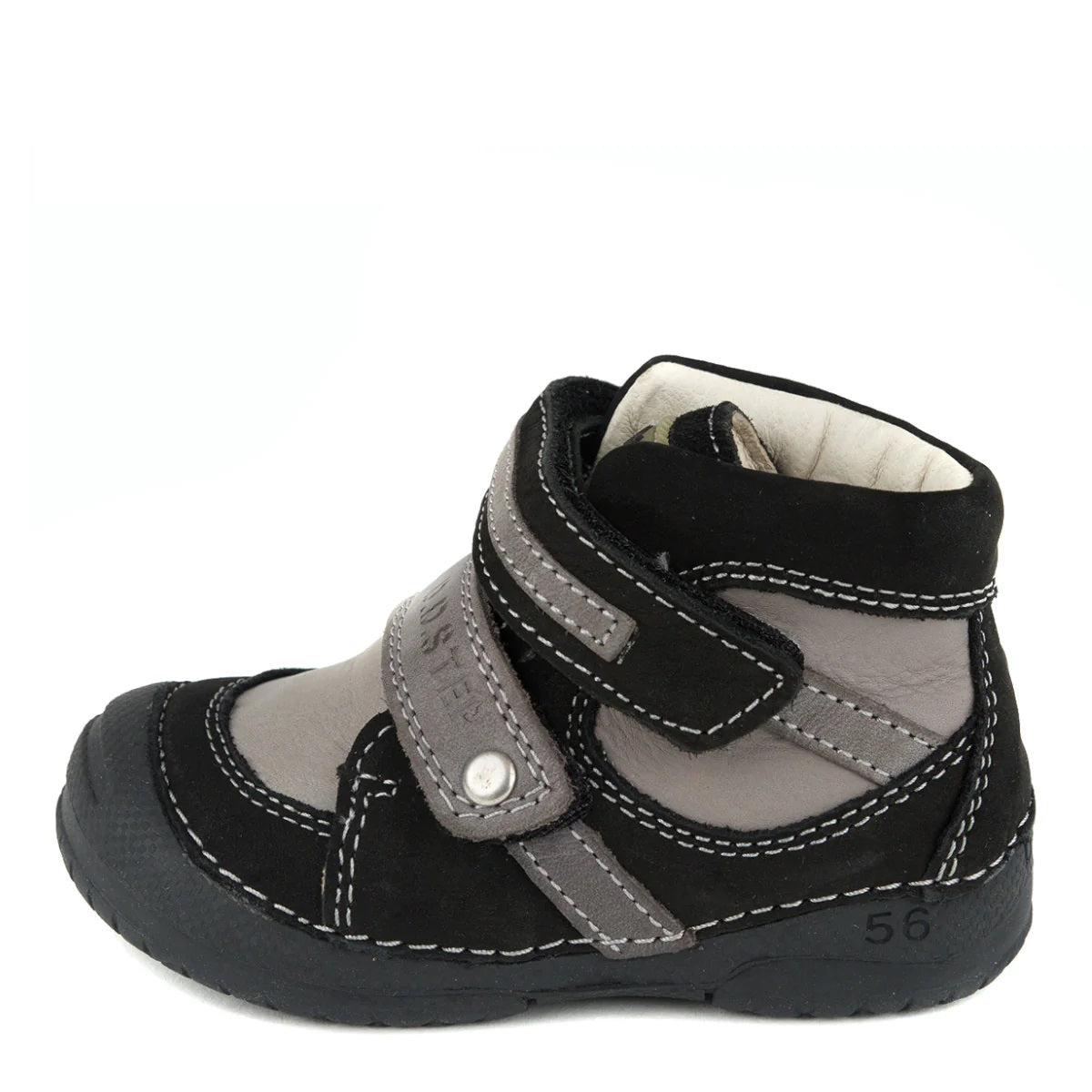 D.D. Step Toddler Boy Boots Grey And Black - Supportive Leather Shoes From Europe Kids Orthopedic - shoekid.ca
