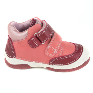 D.D. Step Toddler Girl Shoes Pink And Mauve With Heart Flower - Supportive Leather From Europe Kids Orthopedic - shoekid.ca