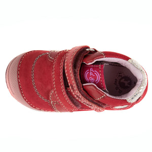 D.D. Step Toddler Girl Shoes Red With Silver Heart - Supportive Leather From Europe Kids Orthopedic - shoekid.ca