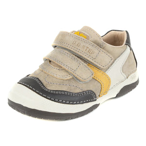D.D. Step Toddler Boy Shoes Beige With Yellow And White Stripe - Supportive Leather From Europe Kids Orthopedic - shoekid.ca
