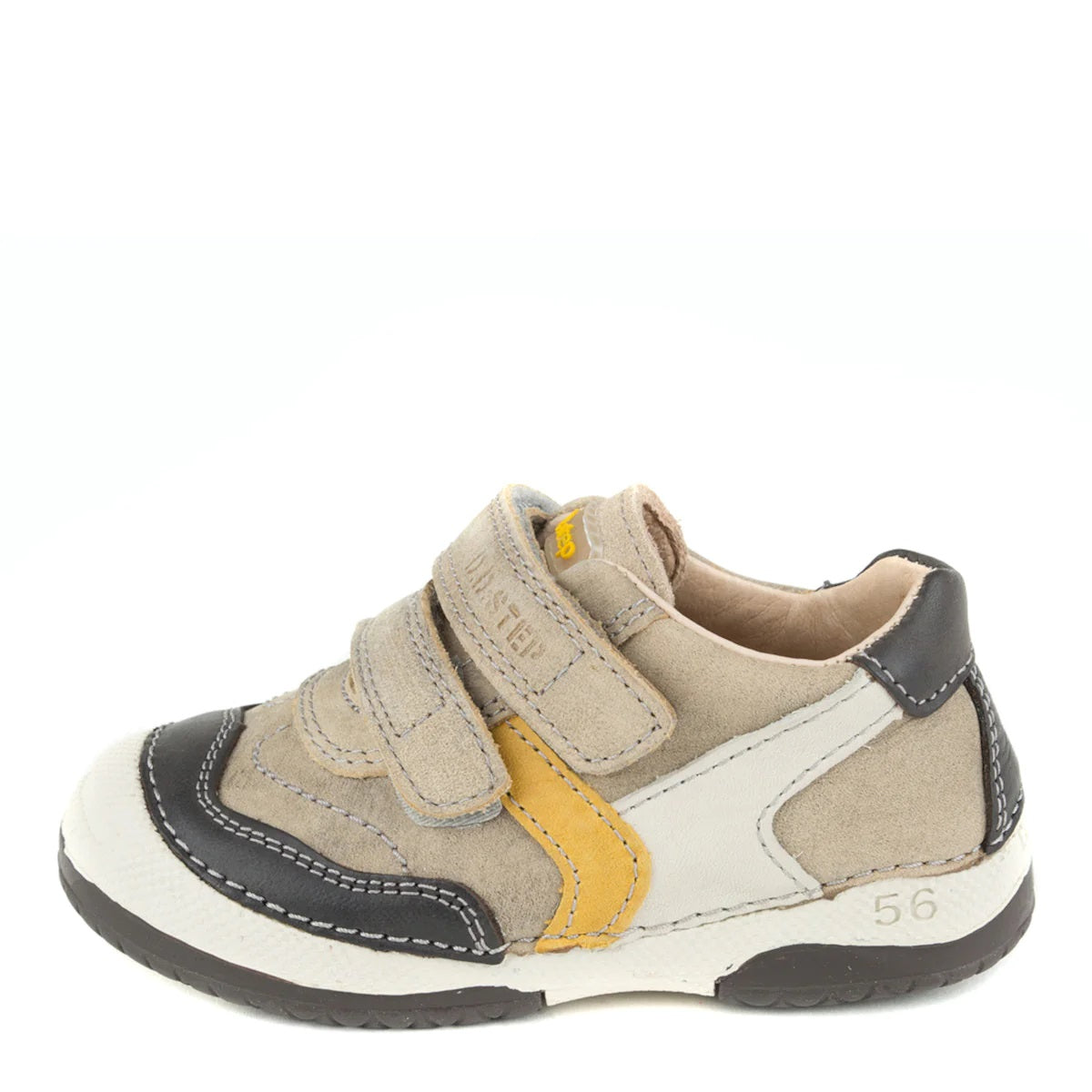 D.D. Step Toddler Boy Shoes Beige With Yellow And White Stripe - Supportive Leather From Europe Kids Orthopedic - shoekid.ca