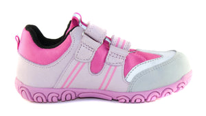 D.D. Step Little Kid Girl Waterproof Double Strap Shoes Light Pink - Supportive Leather From Europe Kids Orthopedic - shoekid.ca