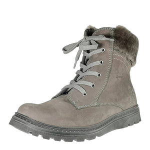 Szamos kid insulated girl boots grey with fur heel liner big kid size - TinyShoes