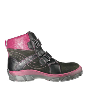 Szamos Kid Girl Winter Boots Black And Burgundy Details - Made In Europe - shoekid.ca
