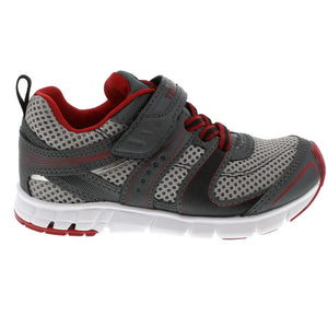 Tsukihoshi Velocity Boys Running Shoes Graphite Red (Machine Washable)