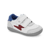 Stride Rite Boys Kennedy Infant/Toddler White/Navy Leather Shoes - shoekid.ca