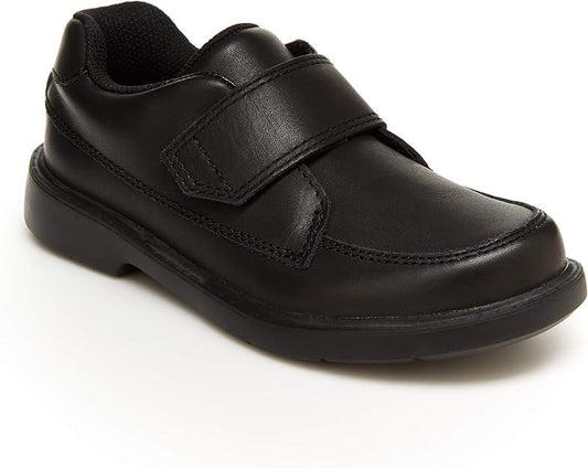 Stride Rite Laurence boys' black leather school uniform shoe