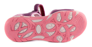 D.D. Step Girls Sandals Purple And Pink With Heart - Supportive Leather Shoes From Europe Kids Orthopedic - shoekid.ca