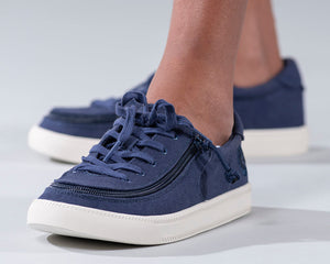 Kid's Navy BILLY Sustainable Lace Lows -Shoekid.ca