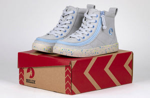 Grey/Blue Speckle BILLY Classic Lace High Tops -Shoekid.ca