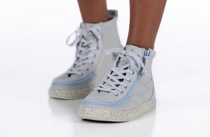 Grey/Blue Speckle BILLY Classic Lace High Tops -Shoekid.ca