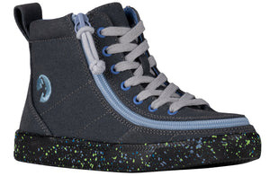Charcoal/Blue Speckle BILLY Classic Lace High Tops -Shoekid.ca