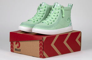 Green Gingham BILLY Classic Lace High Tops -Shoekid.ca