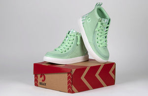 Green Gingham BILLY Classic Lace High Tops -Shoekid.ca