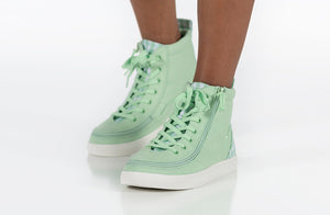 Green Gingham BILLY Classic Lace High Tops -Shoekid.ca