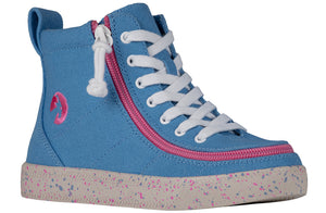 Blue/Pink Speckle BILLY Classic Lace High Tops -Shoekid.ca