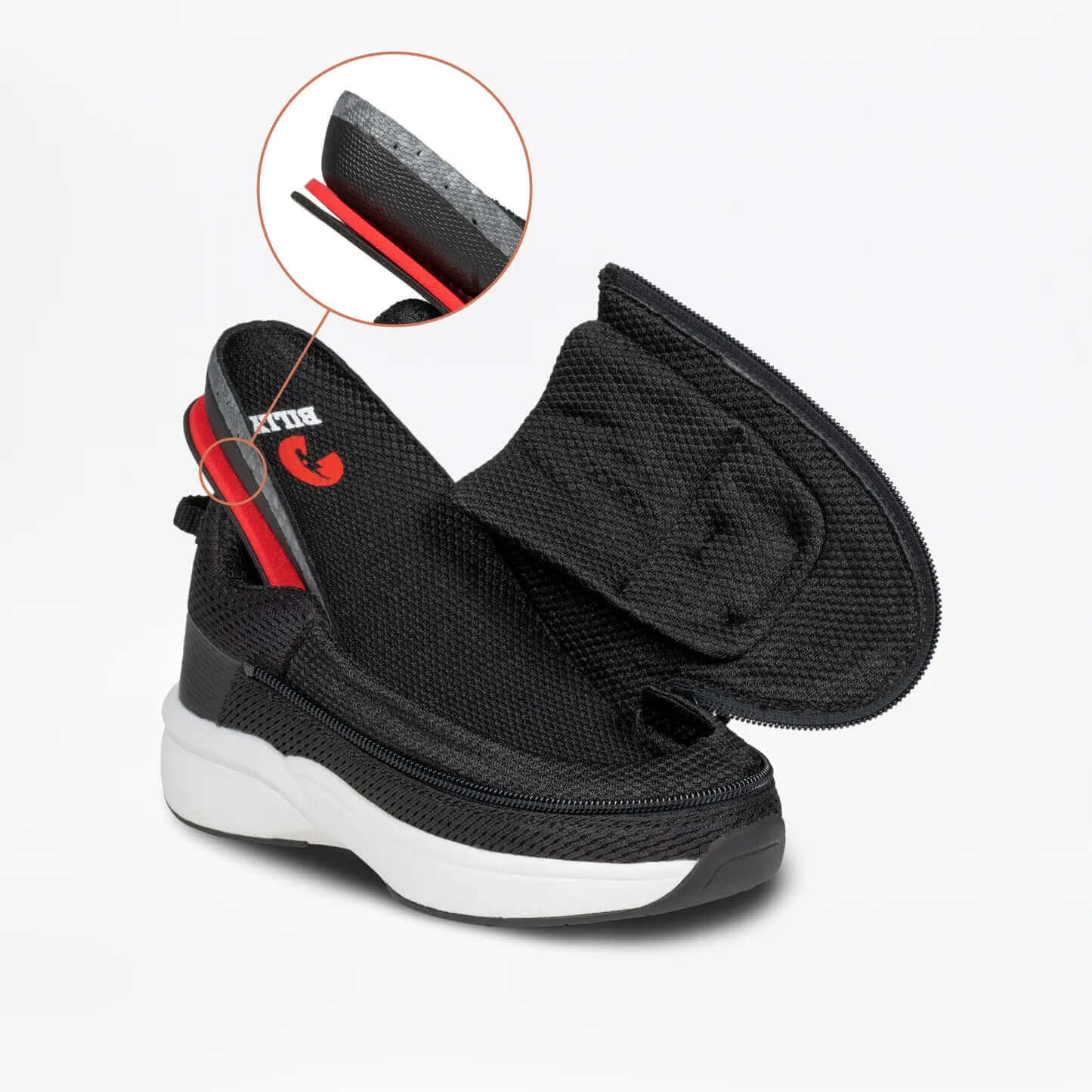 Women's BILLY adaptive shoes for diabetes, plantar fasciitis, wide feet, wheelchair use, and orthotics with easy zip design.