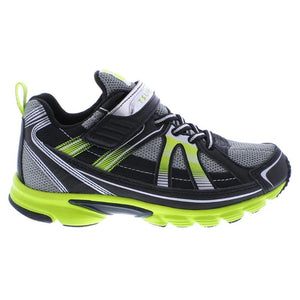 Tsukihoshi Storm Boys Black Lime Running Shoes - Lightweight, Machine Washable Sneakers for Big Kids & Toddlers