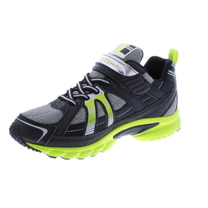 Tsukihoshi Storm Boys Black Lime Running Shoes - Lightweight, Machine Washable Sneakers for Big Kids & Toddlers