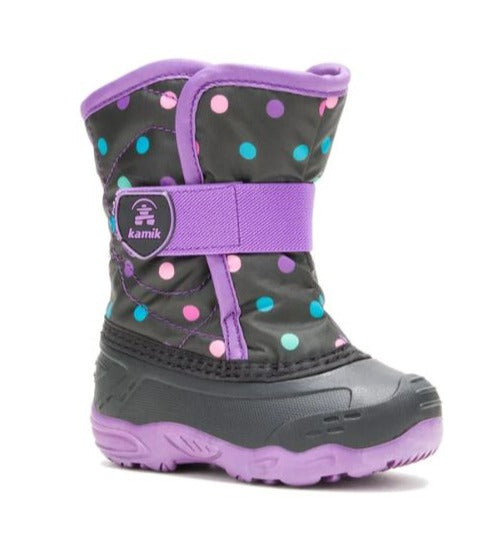 Kamik Girls Snowbug6b Black/Purple Toddler Winter Boots -23C - shoekid.ca