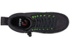 Top view of Billy Black/Green Speckle Classic Lace High Tops for kids with zipper and laces, easy on/off design, functional and fashionable.
