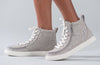 Grey Jersey BILLY Classic Lace Highs for kids, canvas upper, adjustable laces, zipper for easy on-off, functional and fashionable design.