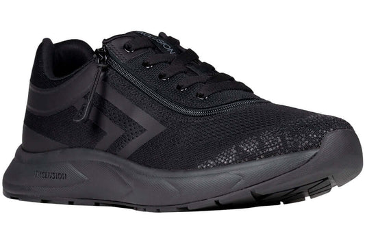 Black BILLY Sport Inclusion men's adaptive sport sneakers easy on with side zipper, ideal for diabetic feet and wide fit