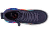 Top view of Billy Navy Tie Dye BILLY Street High Tops with innovative zipper for easy on and off, perfect for stylish toddlers and kids.