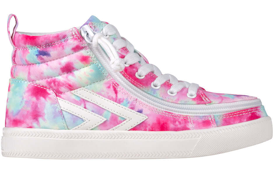 Billy Pink Watercolor BILLY CS Sneaker High Tops for kids, easy on and off with laces and zipper, functional and fashionable shoes.