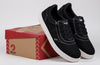 Men&#39;s Black/White Stitch BILLY Sneaker Low Tops, ideal shoes for diabetes, plantar fasciitis, bunions, wide feet, and orthotics.