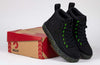Billy Black/Green Speckle BILLY Classic Lace High Tops with zipper for easy on/off, kid shoes on box, functional and fashionable design.