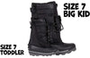 Black BILLY Ice Winter Boots for toddlers and kids, suitable for diabetes, plantar fasciitis, and orthotics.