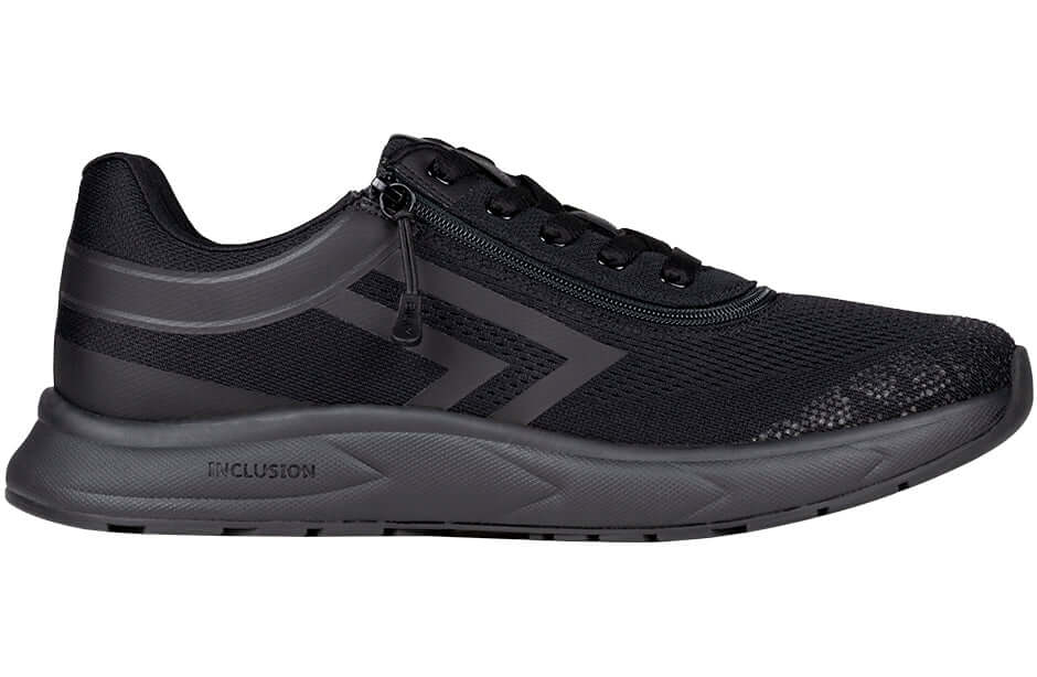 Black BILLY Sport Inclusion men's adaptive sport sneakers easy on with side zipper, ideal for diabetic feet and wide fit