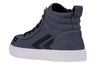 Billy CS 1.0 Sneaker High Tops in Charcoal/Black, featuring easy on/off zipper and laces for toddlers and kids.