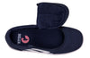 Navy/White BILLY CS 1.0 Sneaker for kids with zipper open for easy on and off. Functional, nostalgic skateboard-inspired style.