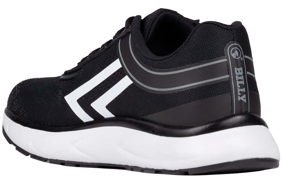 BILLY Women's Black/White Athletic Sneakers with EasyOn Zipper, AFO-Compatible, Wide-Width Orthopedic Shoes for Ankle Support