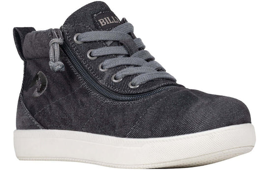 Black acid wash BILLY D|R II kids' high top with short wrap side zipper