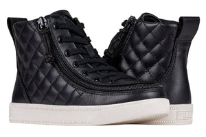 Black Leather BILLY Quilt High Tops -Shoekid.ca