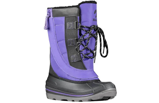 Black/Purple BILLY Ice Winter Boots for Kids - AFO Friendly with exceptional warmth and easy access design for extreme cold weather.