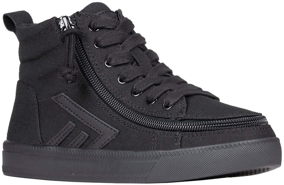 All-black BILLY CS 2.0 kids' high top sneaker with wraparound side zipper